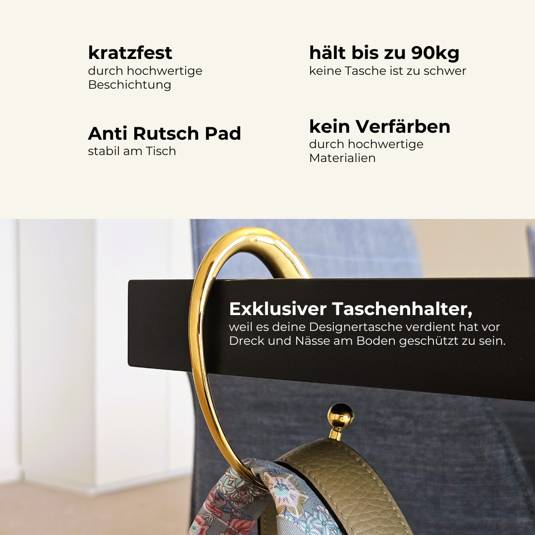Taschenhalter für den Tisch gold