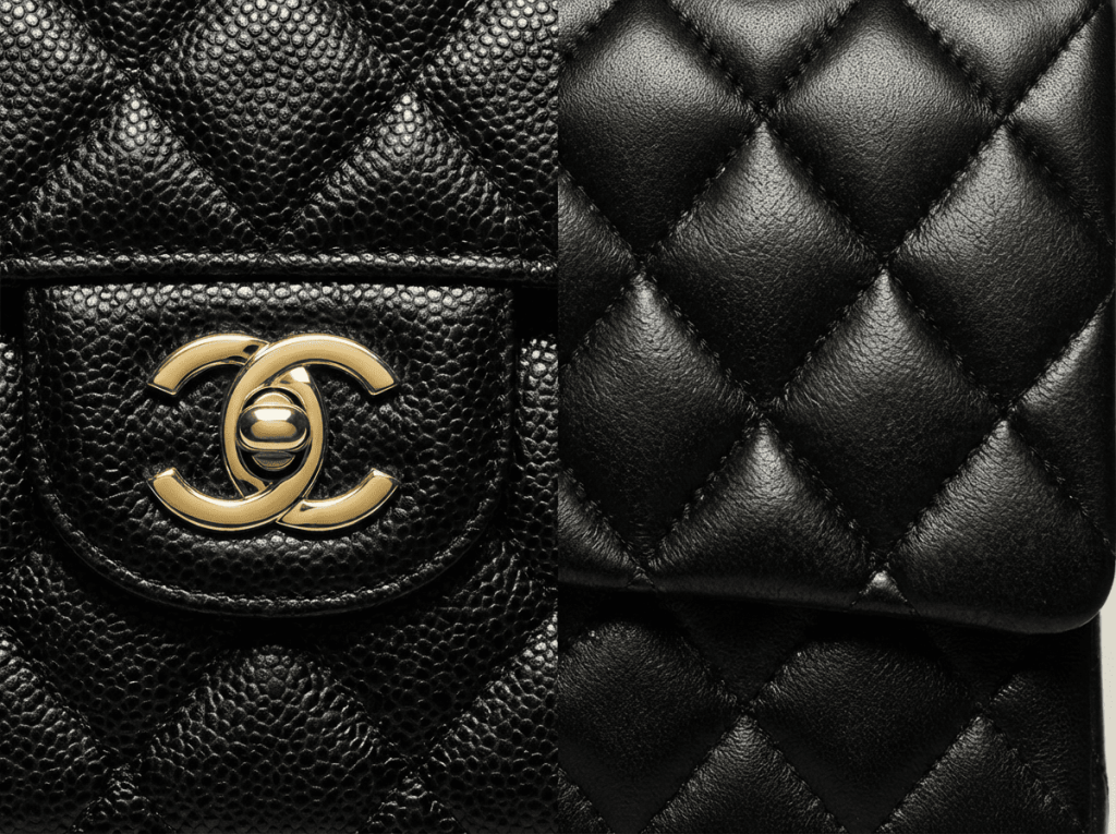 Chanel Classic Flap Cavier vs Lamp Skin 