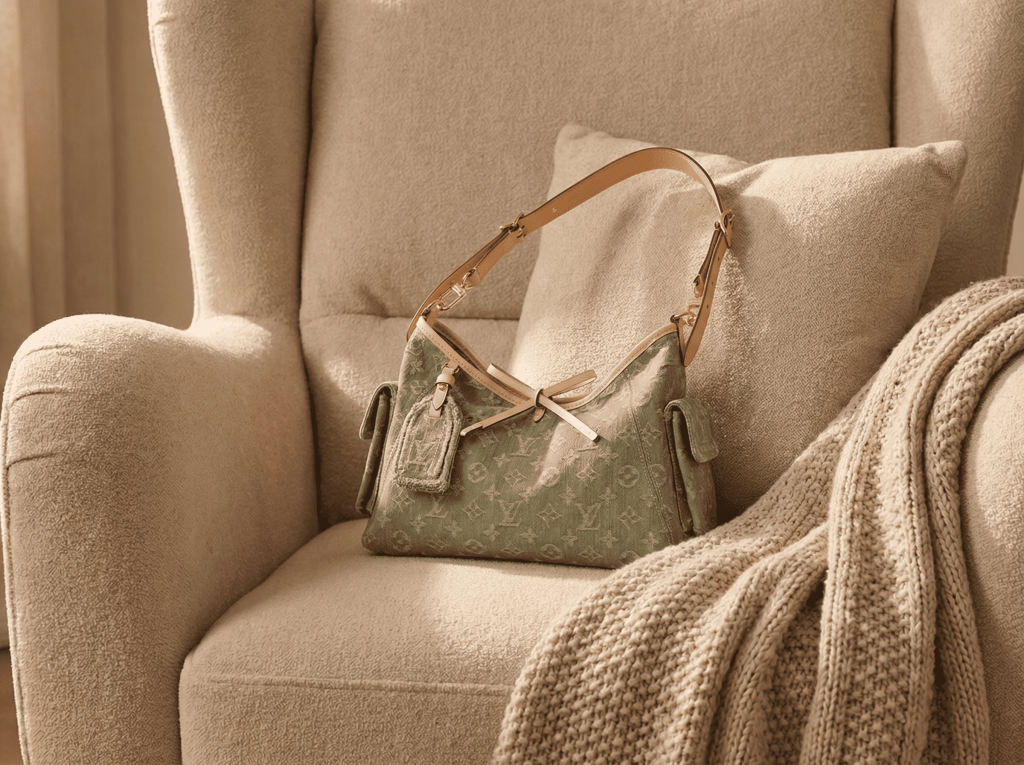 Louis Vuitton Carry All Pm Denim green